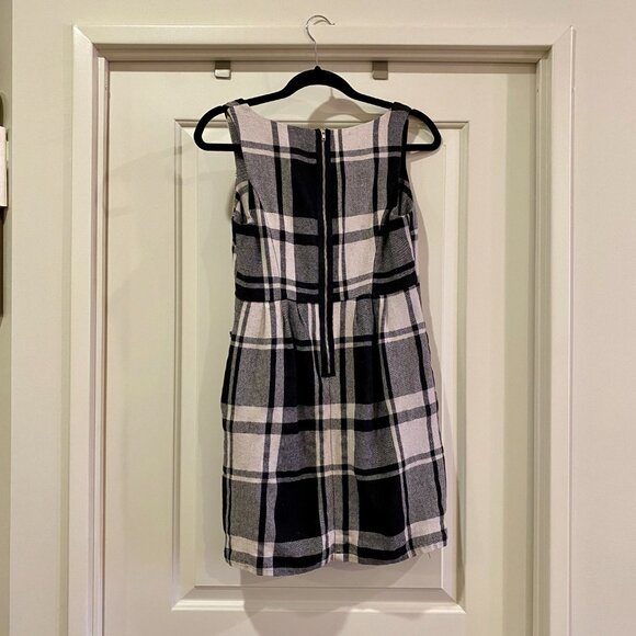 Monochrome Plaid Mini Dress - Picture 2 of 4